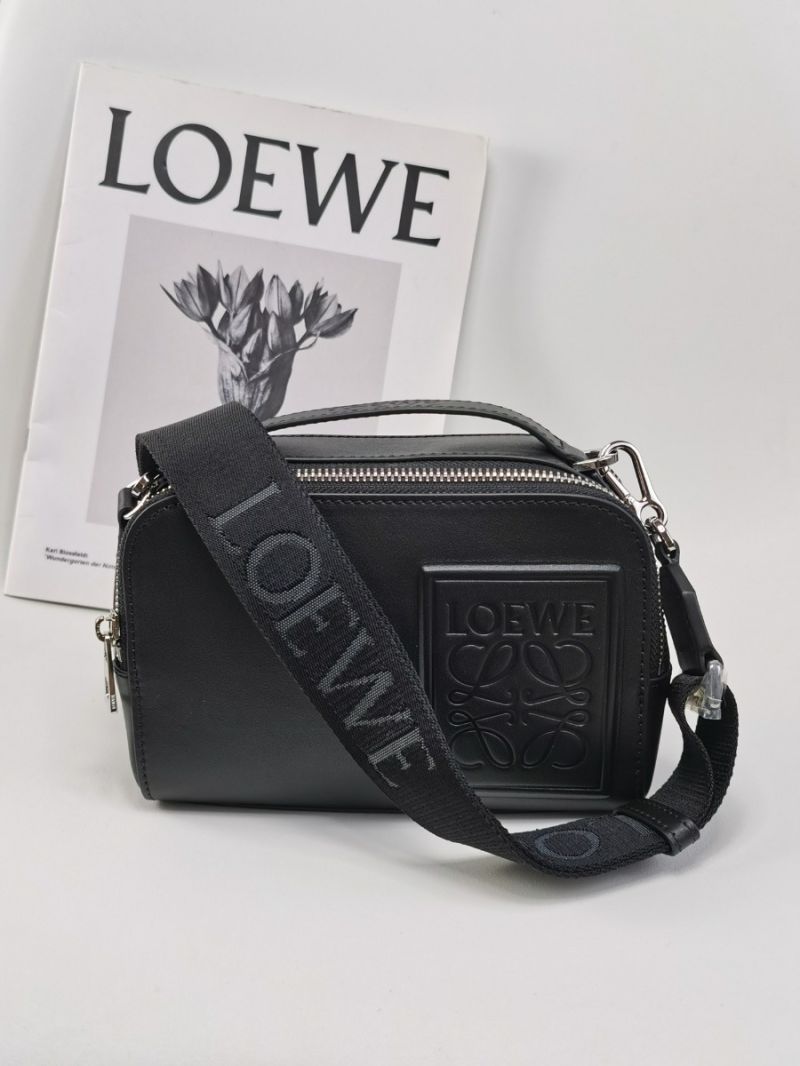 LOEWE Mini Crossbody Camera Bag in Satin Calfskin black