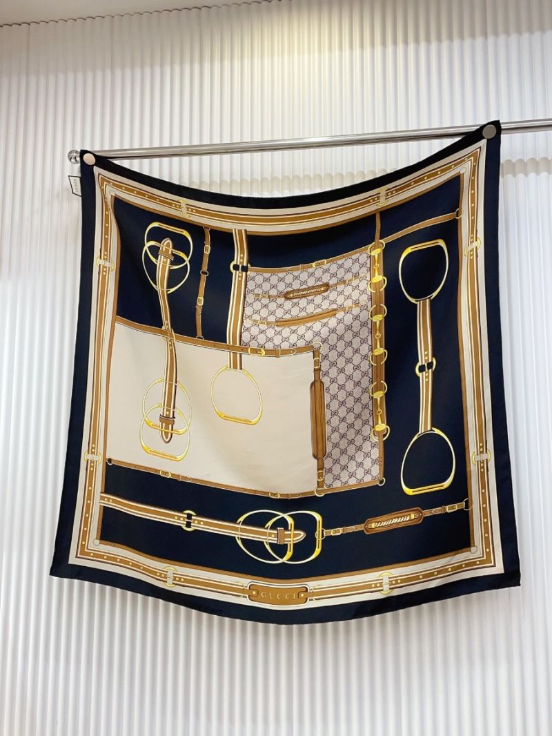 Gucci Double-Sided Silk Scarf – Timeless Luxury 90 x 90 cm black