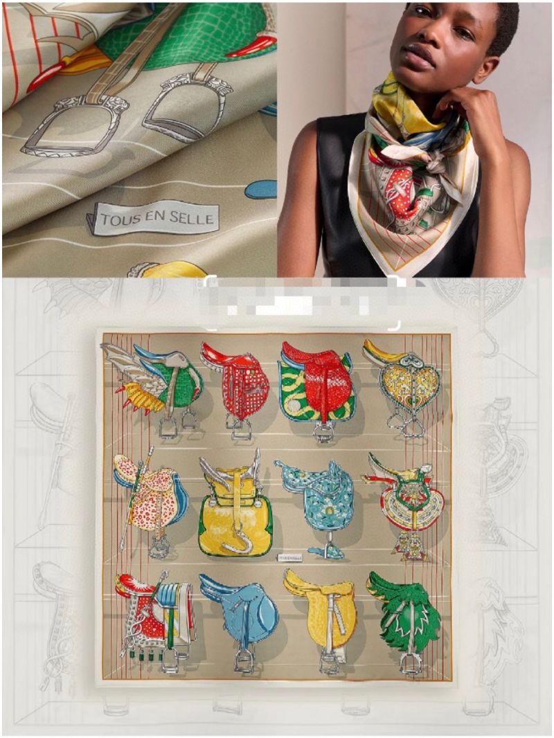 Hermes "World on the Saddle" Silk Scarf – Exquisite Craftsmanship 90 x 90 cm 5