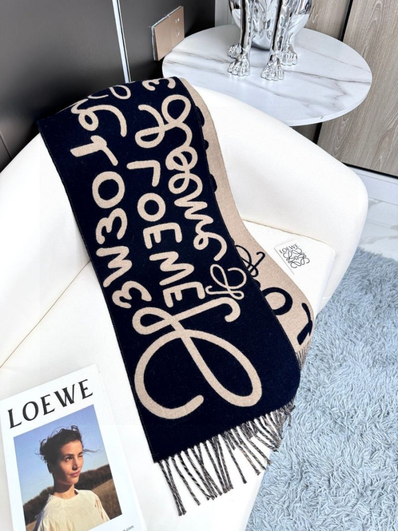 Loewe 2025 New Graffiti Double-Sided Scarf – 30 x 180 cm
