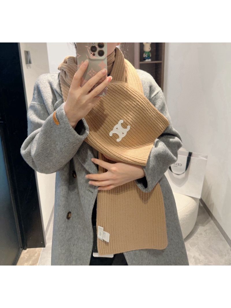 Celine Classic Cashmere Scarf - Timeless Luxury for All 30*180 cm brown