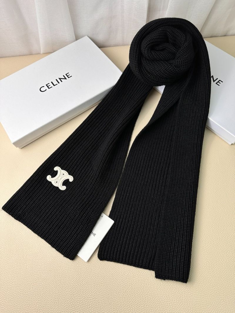 CELINE Classic Cashmere Scarf - 230 cm x 30 cm Luxurious Soft Wool Scarf for Unisex black