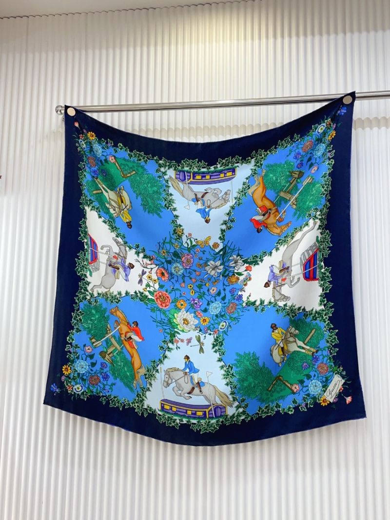 Gucci Double-Faced Silk Scarf - Luxurious 90x90cm Twill Silk Scarf dark blue