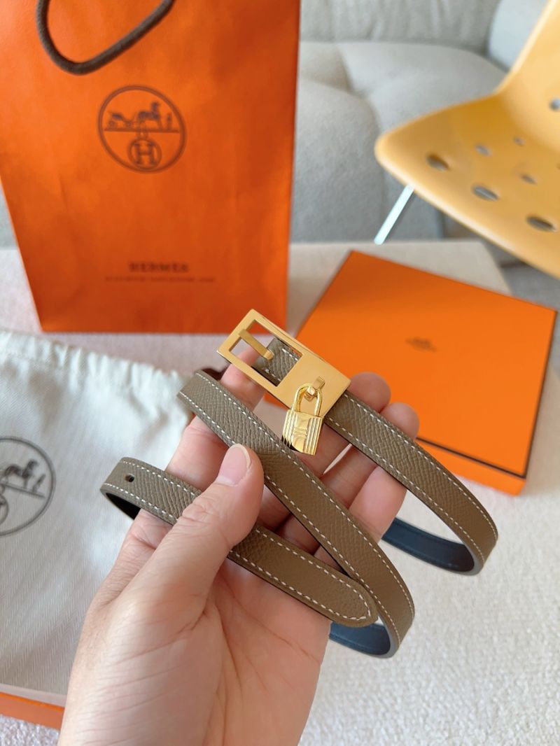 Hermes Lucky 15 Reversible Belt 1.5cm swift with etude epsom leather