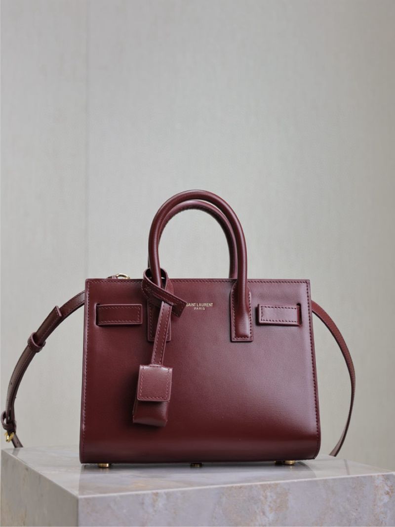 Saint Laurent YSL NANO SAC DE JOUR IN SMOOTH LEATHER 39203502 ROUGE MERLOT