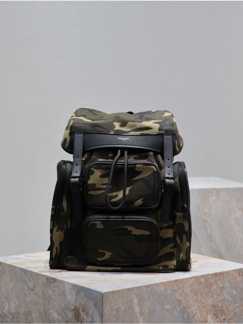 Saint Laurent YSL City Multi-pocket Backpack 437110 Military Green