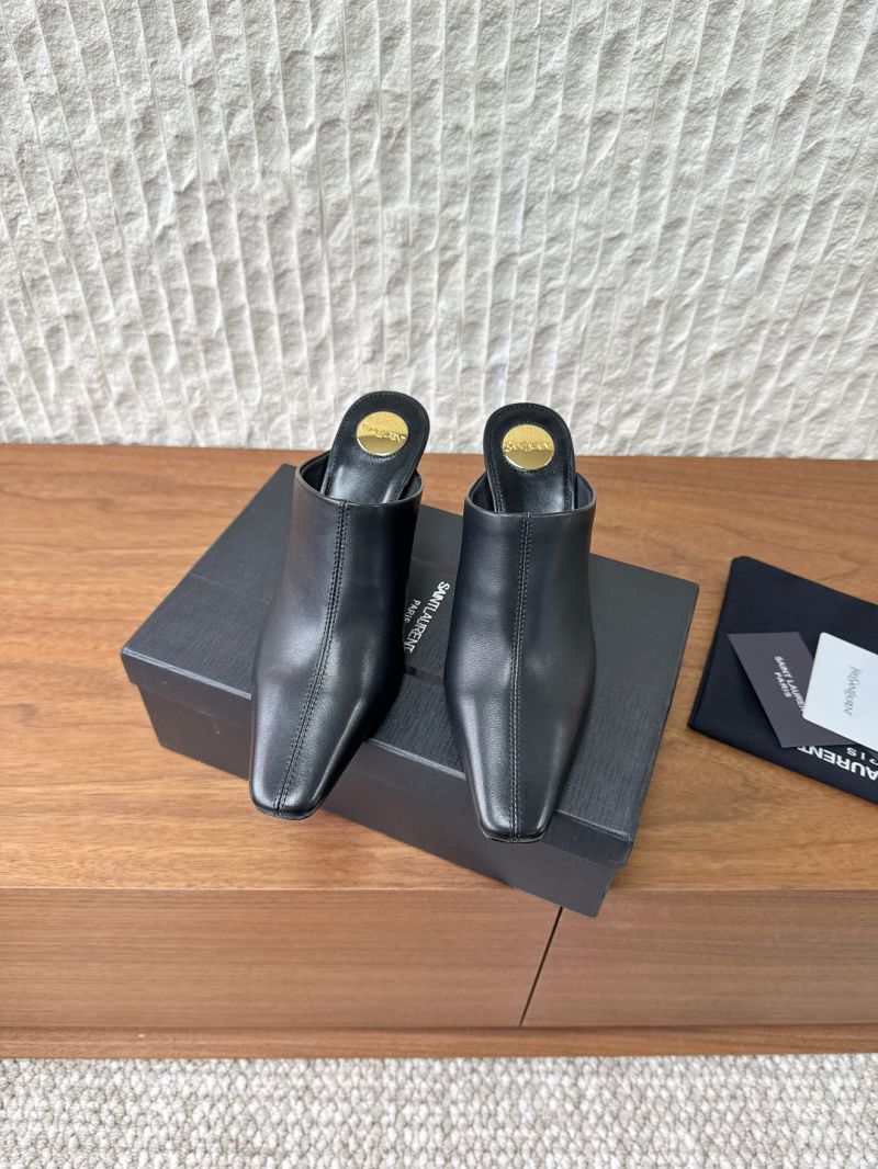 YSL Saint Laurent Jill Mules In Smooth Leather 818049