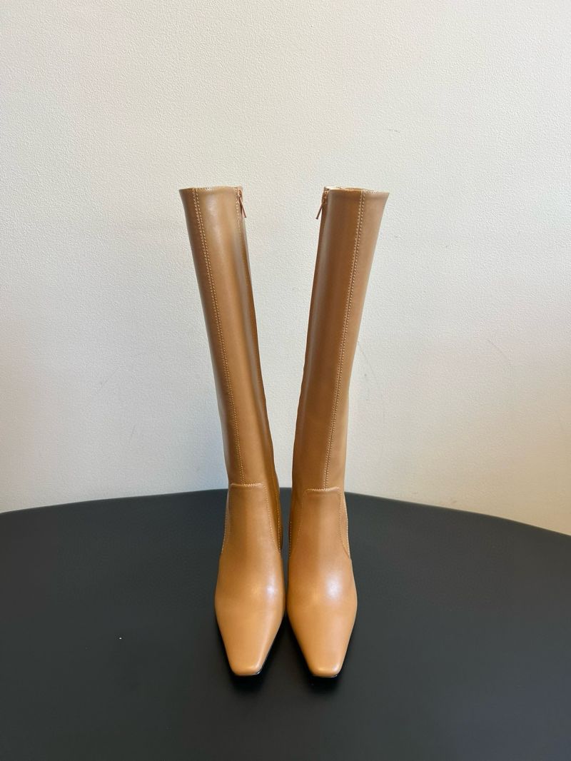 Saint Laurent YSL Francoise Boots In Smooth Leather 843298 Beige